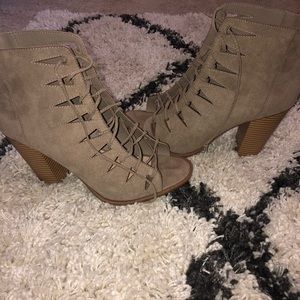 JustFab Tan Booties